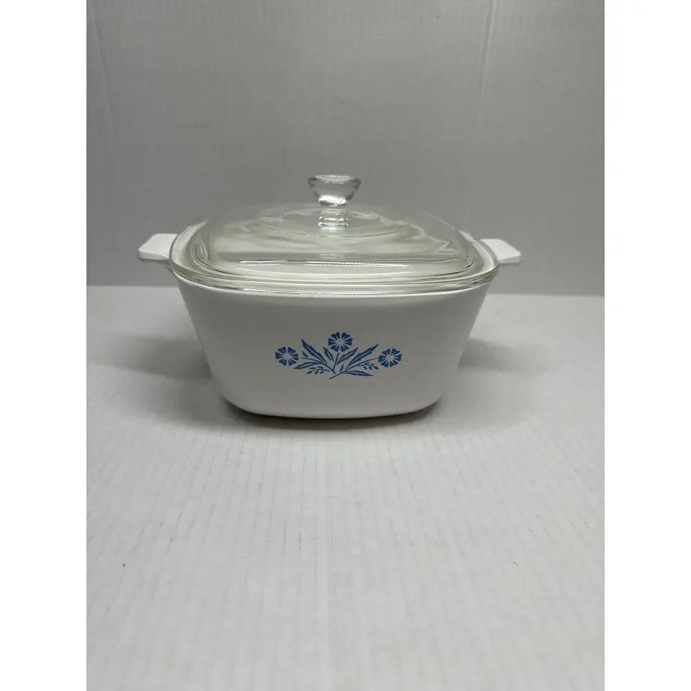 Corning Ware Blue Cornflower Square‎ Casserole P-1 3/4-B - 1 3/4 Quarts, +Lid
